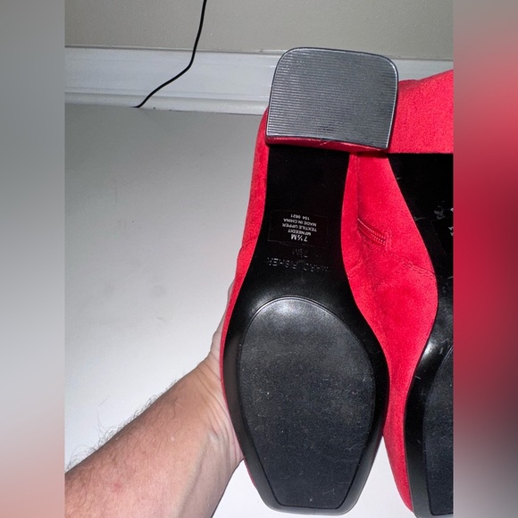 Marc Fisher Red Ankle Boots Sleek Minimalist Design NWOT - Picture 7 of 11